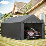 10×20 Carport Portable Carport Garage Heavy Duty with Sidewalls, Reinforeced Metal Frame, Waterproof Carport Canopy for Party Boat Cars and Storage (Grey) gaildon