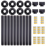 MUZIK 30 Inch Industrial Table Legs, 2 Pack Grey Steel Metal Pipes Vintage Furniture Legs, for Coffee and End Table Legs, 30 in H x 14 in W MUZIK