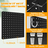 FZK Peg Board, 82PCS Metal Pegboard Wall Organizer Kit. Heavy Duty Pegboard, Peg Boards, Pegboard for Walls, Black Pegboard for Garage Craft Room Workbench Office Kitchen Tool Organization, 36 * 24 FZK