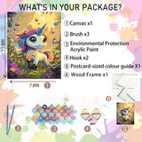 Arttoplus Anime Paint by Numbers Kit for Kids with Frame- Animals Framed Painting by Numbers, DIY Paint by Number for Kids as a Home Wall Decoration Gift 8x12 Inch Arttoplus