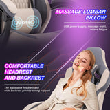 Gaming Chair,Ergonomic Computer Chair,Racing Style Gaming Chair with Massage Waist Pillow and Headrest, Height Adjustable PVC Leather Video Gaming Chair for Office/Home, Beige NIONIK