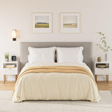 Masupu Nightstand,Mid-Century Modern Bedside Table with Storage Drawer and Open Wood Shelf,Small Gold Frame Side Table for Bedroom,Living Room,White Masupu