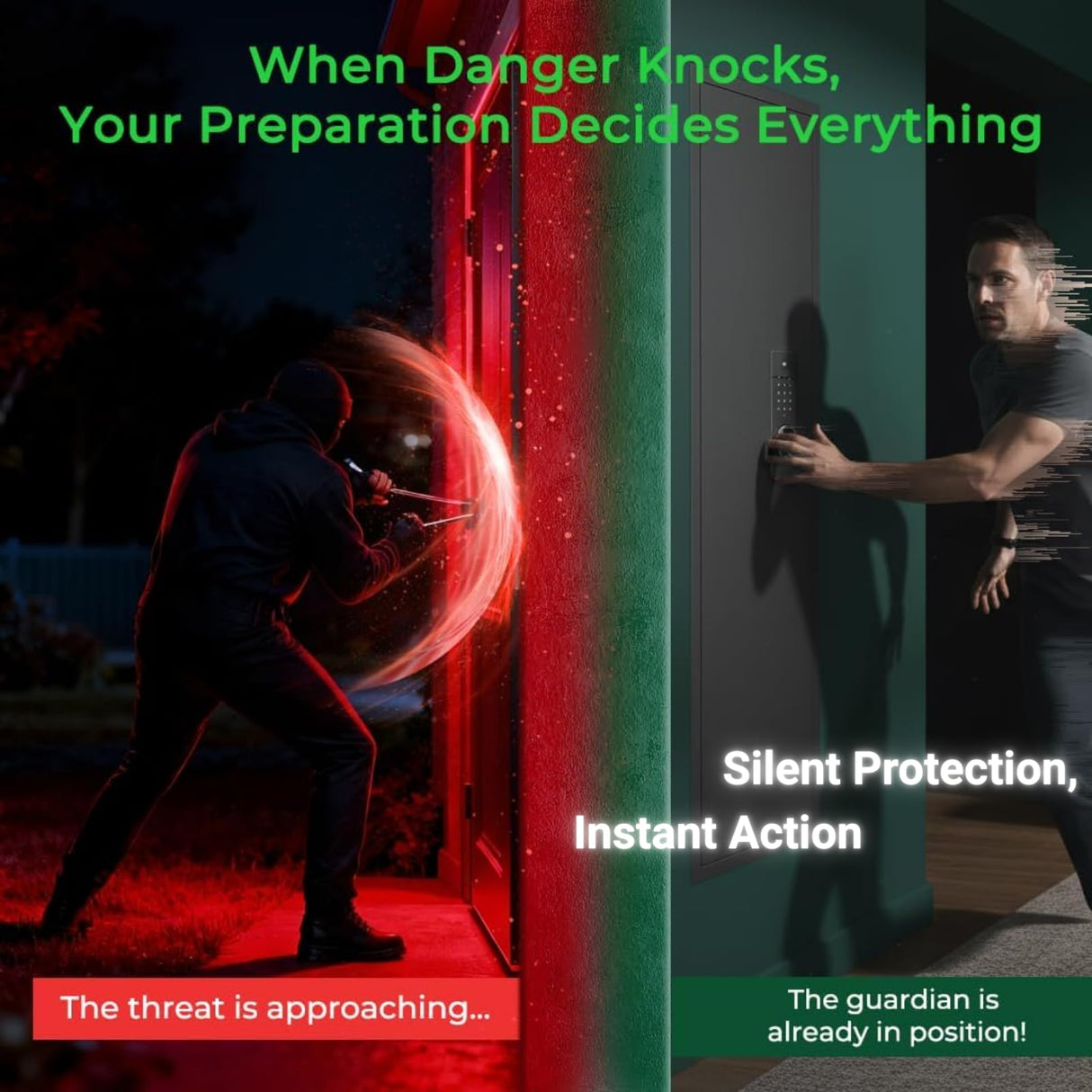 MyVoice 53" In-Wall Gun Safe Between Studs, Dual Alarm System Hidden Rifle Safe with Electronic Touchscreen Lock, 19-Gauge Steel for Concealed Firearm Storage, Silent Mode Home Defense, Quick-Access MyVoice