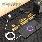 65" TV Stands for Living Room, Large Wall Unit Entertainment Center with 11 Fabric Drawer,Dresser TV Stand with 2 LED Lights & Power Outlets,TV Stand for Bedroom with Storage Shelf,Black EnHomee