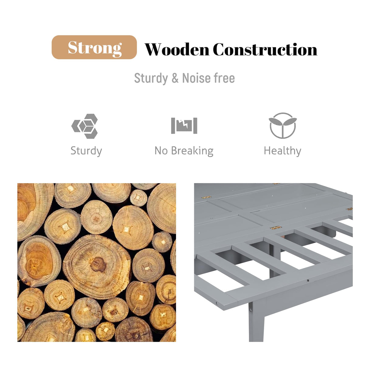 Merax Full Size Murphy Bed with USB Port and Removable Shelves on Each Side, Grey Merax