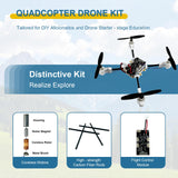 STEM Quadcopter Building Kit with Coreless Motors | Auto Hover Tuning, One-Button Takeoff & 3D Flips | Learn Drone Basics for DIY Enthusiasts and Students (White) EIELEDIY