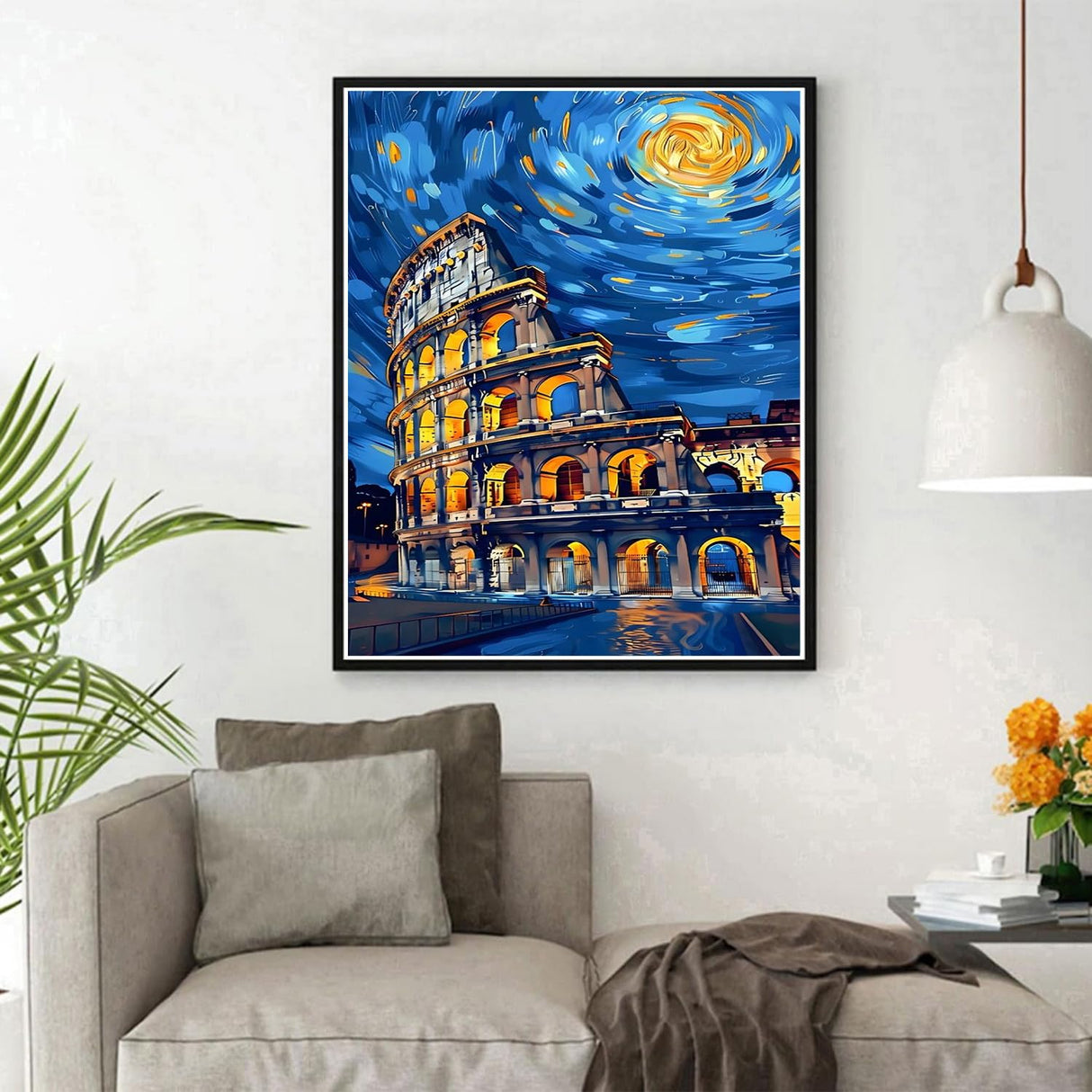 City Scenery Paint by Numbers Kit for Adults,Rome Canvas Paint by Numbers for Adults,DIY Oil Painting by Numbers Perfect for Gifts and Home Wall Decor 16x20inch PHANTASYART