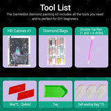 Gamteldot Ghost Diamond Art Kits for Adults Beginners,Halloween Diamond Art DIY 5D Round Full Drill Black Cat Diamond Painting with Full Tools,Diamond Dots Art Crafts for Home Wall Decor Gift-12x16in Gamteldot