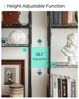 LINSY HOME Pantry Storage Shelves, 5-Tier Adjustable Heavy Duty Metal Storage Shelf, 59" Tall Standing Shelf, Upgrade Steel Wire Rack Organizer for Kitchen, Bathroom, Garage, Living Room, Black LINSY HOME