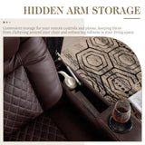 SAMERY Power Recliner Chair with Adjustable Headrest for Living Room Faux Leather Electric Recliner Chair Home Theater Seating Seats with Lighting/USB Port/Storage Arms/Reversible Armrests/Cup Holder SAMERY