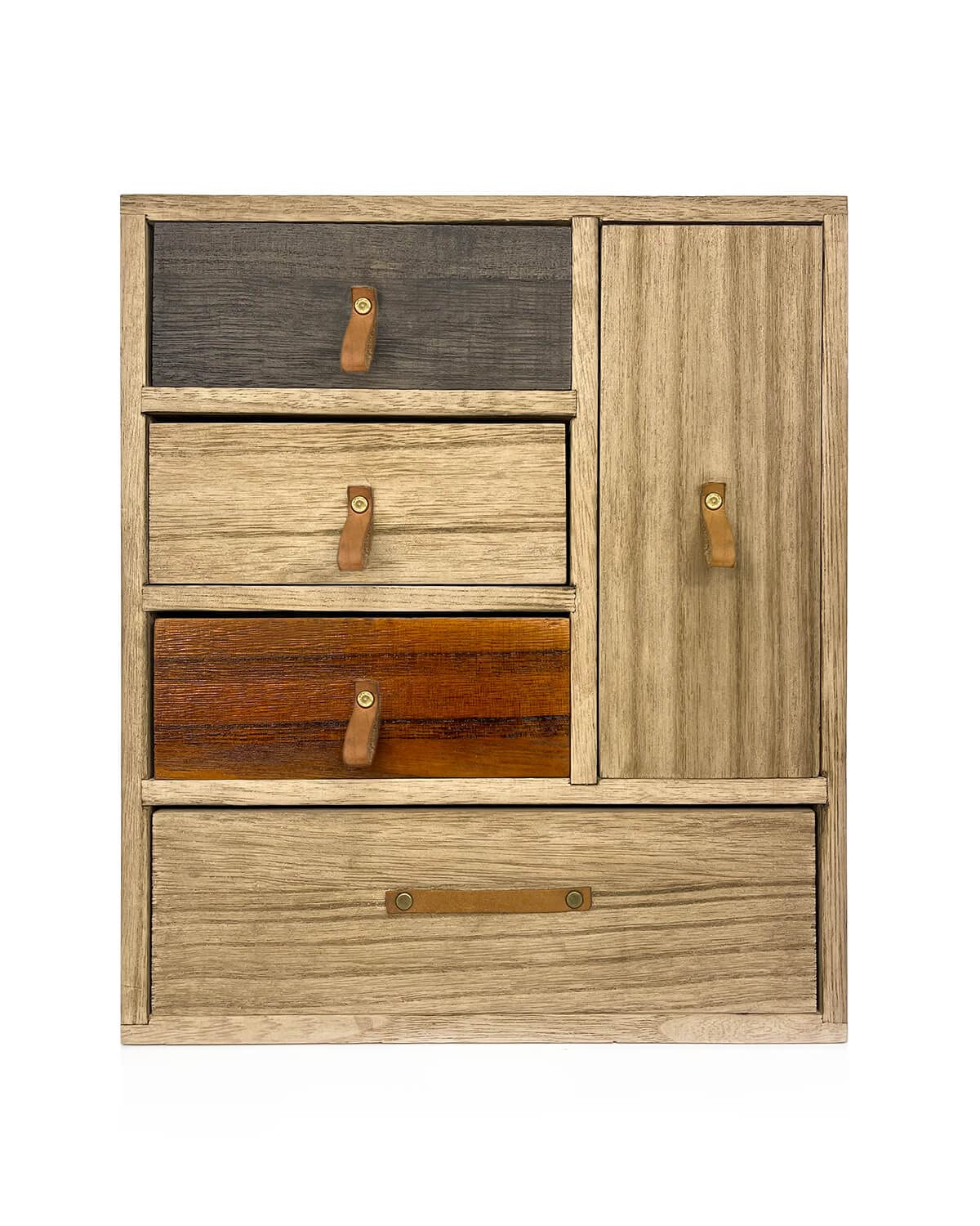 Ylu Yni Mothers Day Gifts for Mom Jewelry Box with 4 Drawers and Collection Cabinet, Earrings, Necklaces, Rings, Sunglasses Organizer for Women, Rustic Farmhouse Torched Wood, Brown Ylu Yni