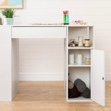 South Shore Crea Counter-Height Craft Table with Scratchproof Surface and Interchangeable Modules - 4 baskets included, Pure White South Shore