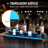 VEVOR LED Lighted Liquor Bottle Display Shelf, 40-inch LED Bar Shelves for Liquor, 2-Step Lighted Liquor Bottle Shelf for Home/Commercial Bar, Acrylic Lighted Bottle Display with Remote & App Control VEVOR