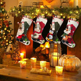 Dreampark Christmas Stockings 4 Pack 18" Big Xmas Stockings Decoration - Santa Snowman Reindeer Penguin Family Stockings for Home Decor Set of 4 Dreampark
