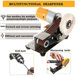 MIZHAO Electric Knife Sharpener Multifunctional - 7 Adjustable Speed Knife Making Belt Grinder Knife Sharpening System - For Hunting, Serrated & Kitchen Knives, Wood, Plastic, Crafts, Silver MIZHAO