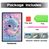 DCIDBEI Diamond Painting Notebooks A5 Blank Diamond Art Notebooks Diary Journal Book Diamond Painting Sketchbook A5 Diamond Painting Notebook Writing Pad Adults Dolphin Notebook DCIDBEI