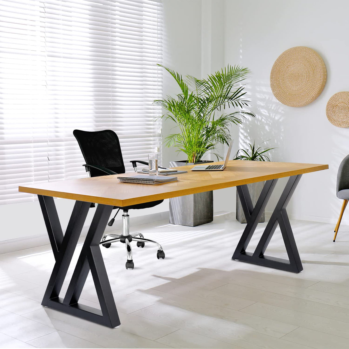 DorBuphan Table Legs Metal 2 PCS, Heavy Duty Steel Furniture Legs 28 inch, Industrial Modern DIY Desk Legs for Desks, Bench and Tables DorBuphan