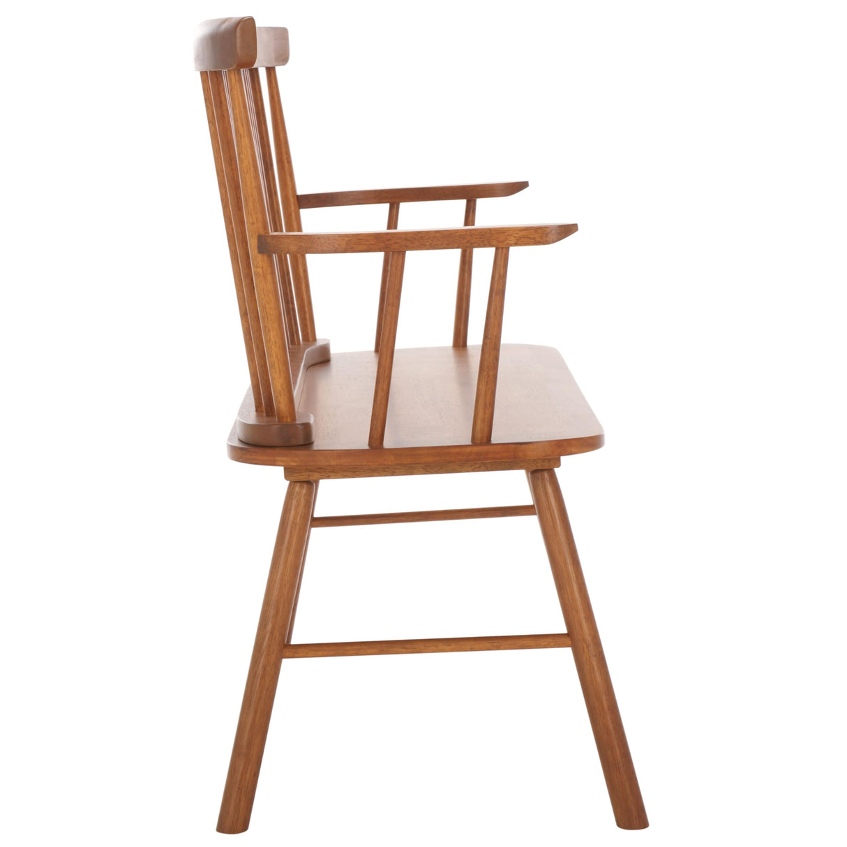 SAFAVIEH Home Collection Addison Farmhouse Honey Solid Wood Windsor Spindle Loveseat Bench SAFAVIEH