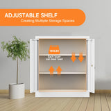 Coolsun Metal Storage Cabinet, Garage Storage Cabinet with Doors and 2 Adjustable Shelves, 36" White File Cabinet, Locking Cabinet for Home,Garage,Office,School (White, 36 inch) Coolsun