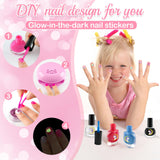 Kids Washable Makeup Kit& Nail Polish Kit for Girl, Kids Play Makeup Set Nail Art Princess Make Up Pretend Play Christmas Birthday Gift for Girls 3 4 5 6 7 8 9 10 11 12 Year Old Rhybor
