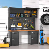 Polup Garage Wall Storage Cabinets with Up-Flip Door, Open Shelf Metal Tool Cabinet, Wall-Mounted Locking Cabinet, 20”H One Door Utility Upper Cabinet for Garage Basement Workshop-Assembly Required Polup