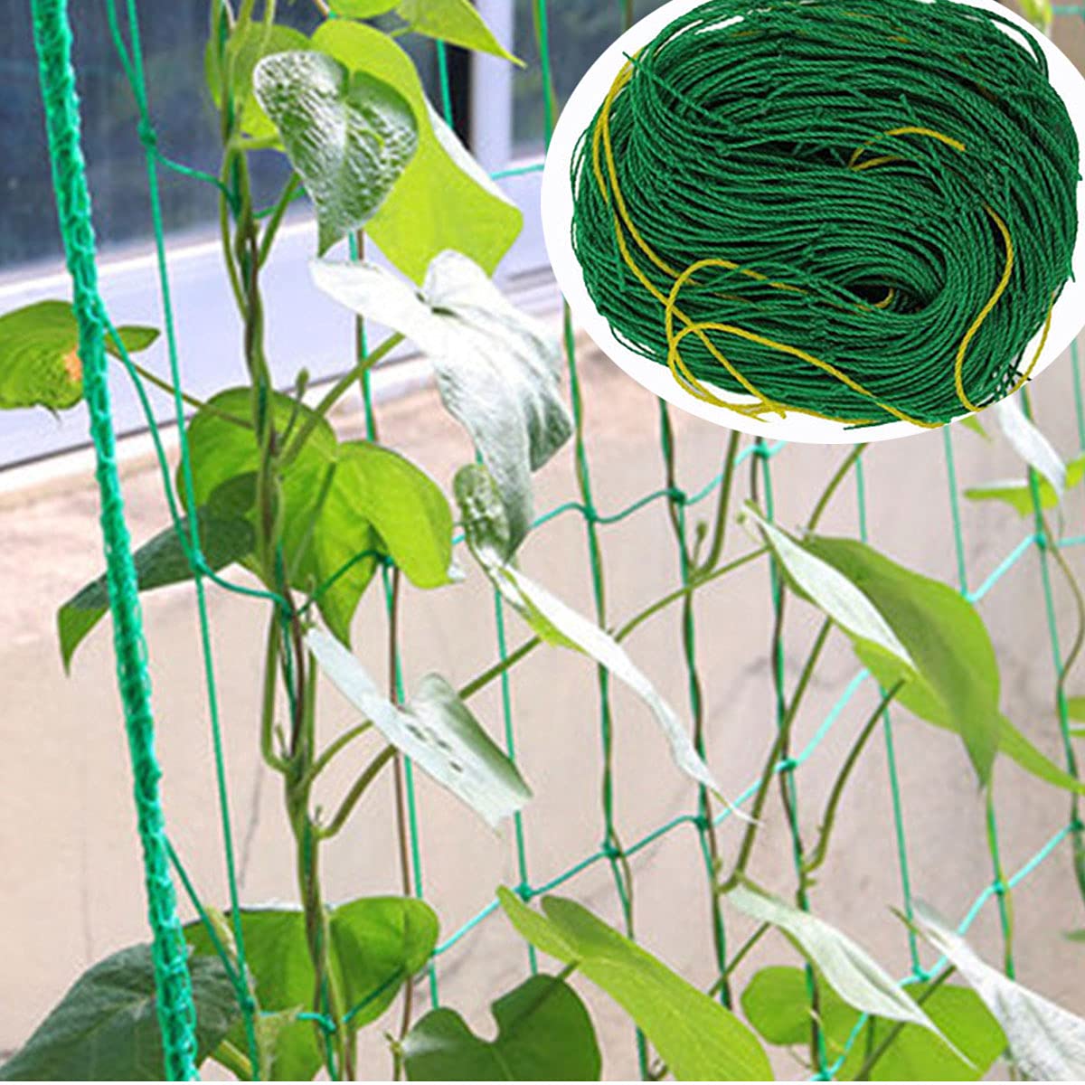 Cucumber Trellis Garden Trellis Arch Trellis, Tall Metal Trellis for Climbing Plants Support Vegetable Peas Fruit Vine Outdoor A-Frame Trellis (Green) 7Queen