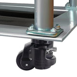 Leveling Casters with Ratchet Handle, Swivel Retractable Plate Caster Wheels for Workbench, Heavy Duty Industrial Casters with Nylon Wheels & Leveling Feet for Machine (Black, TD60F-2200lbs) HOPES