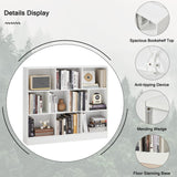 YAHARBO White 10 Cube Bookshelf,3 Tier Modern Horizontal Bookcase,Wooden Low Book Shelf Display Storage Cabinet with Base,Floor Standing Short Bookshelves Open Organizer for Bedroom,Living Room,Office YAHARBO