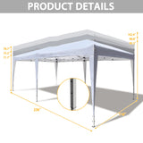 Oseasoy Pop Up Canopy Tent,10x20 ft Outdoor Commercial Instant Portable Party Gazebo Heavy Duty Beach Tent Sun Shelter with 4 Sand Bags,Bonus,Carry Bag,White Oseasoy