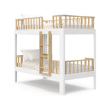 Storkcraft Next Santos Twin-Over-Twin 5-in-1 Convertible Bunk Bed (White with Natural) STORKCRAFT
