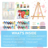 Offito 4 Pack Framed Paint by Numbers Kit for Adults Beginners with Wooden Easel, Cityscape Easy Paint by Number Kit with Frame, Watercolor Adult Paint by Number Framed Canvas (8 * 12 Inch) Offito