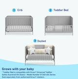 Graco Theo 3-in-1 Convertible Crib (Pebble Gray) - GREENGUARD Gold Certified, Converts to Toddler Bed & Daybed, Fits Standard Full-Size Crib Mattress, 4 Adjustable Mattress Heights Graco