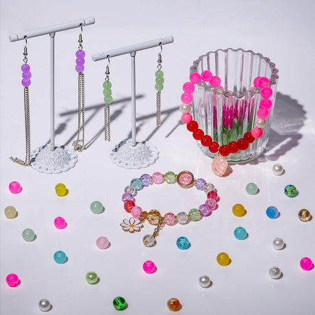 XSEINO About 7200PCS 6mm Glass Beads Bracelet Making Kit,144 Assorted Colors Crystal Glass Beads for Bracelet and Jewelry Making and DIY Crafts,Friendship Gifts,to Give to Friends, Family XSEINO