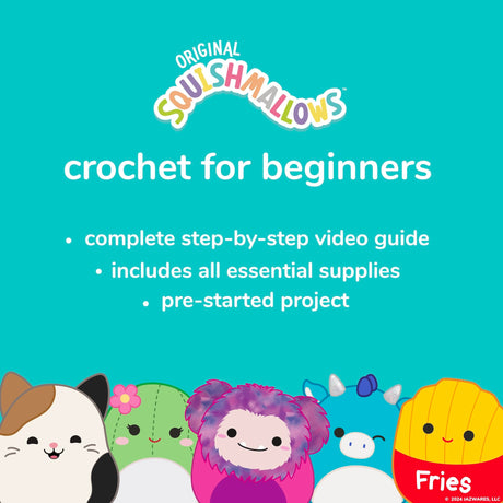 Squishmallow Original Bebe The Bluebird Crochet Kit, Includes Yarn, Crochet Hook, Starter Hooks, Step-by-Step Tutorials, Exclusive Crochet Kit for Beginners, DIY Craft, Crochet Kits, Great Teen Gifts Squishmallows