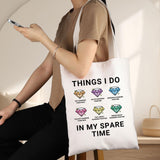 G2TUP Diamond Painting Tote Bag Diamond Art Gift Things i Do In My Spare Time Diamond Art Painting Shoulder Bag (Things i Do Diamond) G2TUP