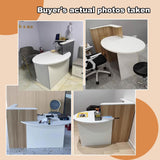 Reception Desk, Wooden Computer Desk Reception Table，Front Counter Desk with Lockable Drawer & Adjustable Shelf, Oval Desktop, Computer Workstation for Salon Lobby Office, Home Office Desk ( Color : B HMDKRQQ