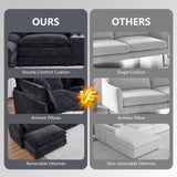 VEPXXP Oversized Modular Sectional Sofa, 159" Modern Large 6 Seater U Shaped Sectional Couch with Ottoman, Comfy Cloud Couches with Cup Holders & USB for Living Room, Spacious Space (Black) VEPXXP