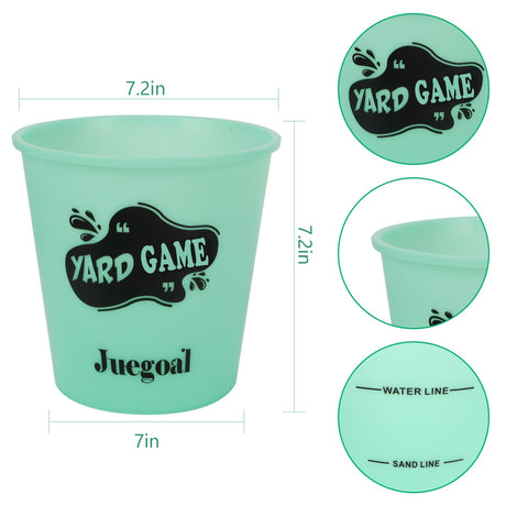 Juegoal Outdoor Toss Game Glow in Dark with Noctilucent 12 Buckets & 6 Balls, Throwing Game for Beach, Camping, Lawn and Backyard Juegoal