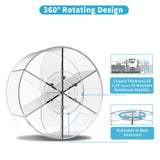 Acrylic Pen Holder for Desks, Acrylic Desk Organizer Clear, 360 Degree Pencil Holder for Desk Kids, Rotating Desk Organizer Rotating Pen Holder for Desk, Art Supply Storage Organizer 6 Compartments Wawocs