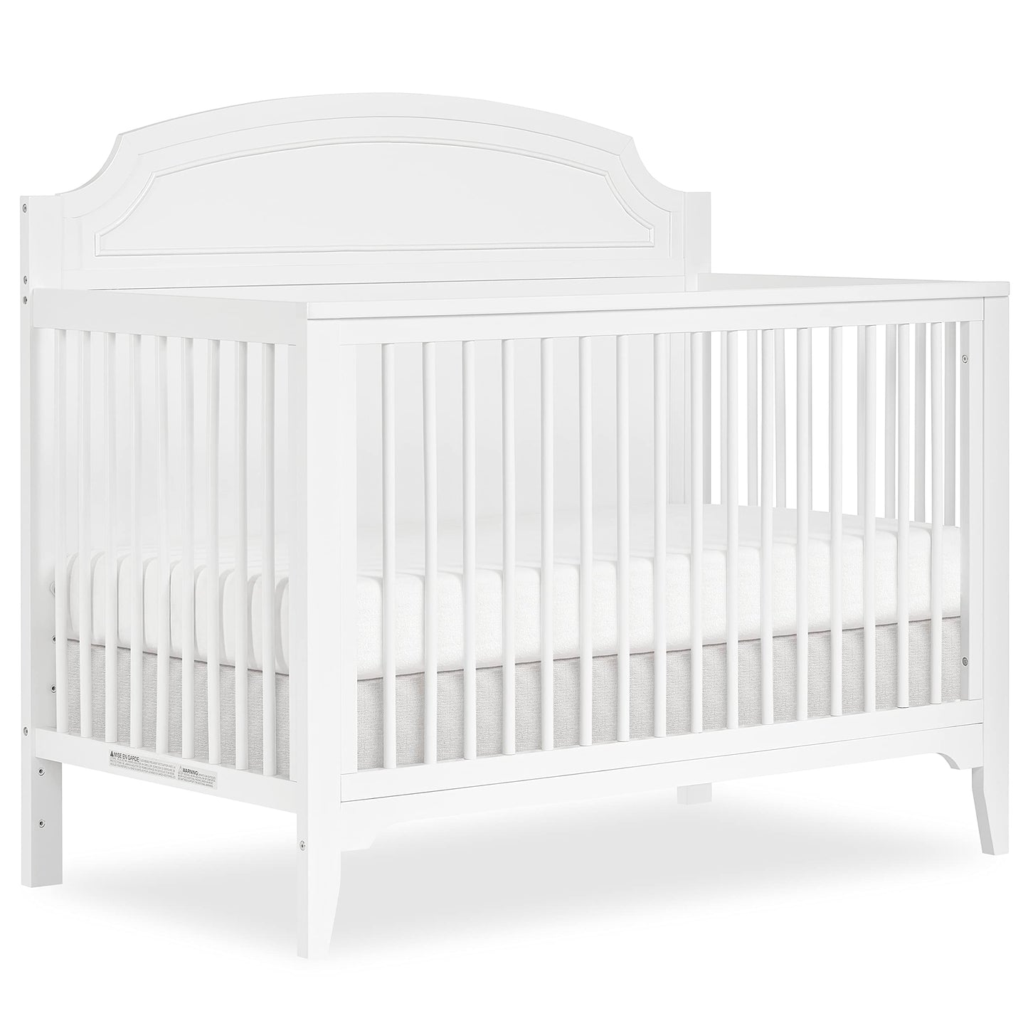 Dream On Me JPMA & Greenguard Gold Certified Milton 5-in-1 Convertible Crib Made with Sustainable New Zealand Pinewood in White, Non-Toxic Finish