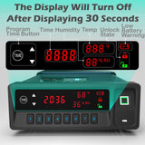 QINGENO Biometric Gun Safe,Clock Smart Safe Display with Temp,Humidity,Low Battery Warning,Drawer Gun Safe for Handgun - Nightstand Handgun Safe Pistol Safe (Black) QINGENO