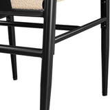 Topeakmart Weave Dining Chair Weave Modern Chair Metal Frame Accent Chair Weave Arm Chairs Set of 4，Black Topeakmart