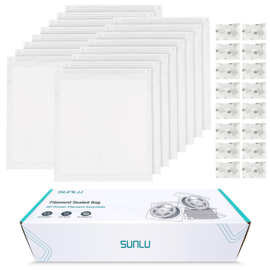 SUNLU Filament Storage Bags 16pcs, 3D Printer Filament Sealed Bags with 16pcs Desiccant, 13.7 * 11.8 inch, Keep Filament Dry, Perfect for 3D Filament Storage or Using After Filament Dryer Box - WoodArtSupply