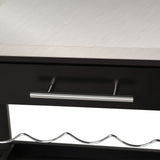 HOMCOM Kitchen Island Cart Rolling Trolley Utility Serving Cart with Stainless Steel Tabletop, Wine Rack & Drawer HOMCOM