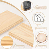 Long 36 inch Wall Bookshelf-Curved Fan-Shaped Design with Built-in Anti-Slip Book Stops|0.71" Thicker Heavy Duty Natural Wood Floating Shelves|Floating Book Shelves for Wall,Home Office Décor Set of 2 KDCMXS