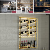 SUZEPER LED Industrial Wine Rack Wall Mounted,with Wine Glass Rack Floating Bar Shelves,Rack Iron Display Stand Wine Holder,Storage Racks Countertop,for Home Restaurant Bars SUZEPER