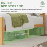 Viisari Bamboo Wood King Size Bed Frame with Headboard and Footboard, 10 Inch Platform King Bed Frame with Steel Slats, Solid Foundation, Easy Assembly, Ample Under-Bed Storage, Noise-Free Viisari