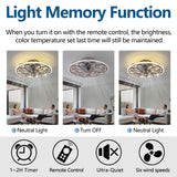 HuixuTe Rustic Caged Ceiling Fan with Lights Remote Control, Retro Industrial Ceiling Fan with Light for Kitchen Bedroom Living Room HuixuTe