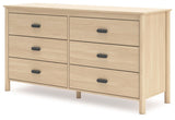 Signature Design by Ashley Cabinella Casual 6-Drawer Dresser with Safety Stop, Light Brown Signature Design by Ashley