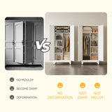 XIUSVON Metal armoire Wardrobe Closet with Hanging Rod,71'' Metal Wardrobe Cabinet with 2 Doors and 2 Adjustable Shelves, Bedroom armoires,Laundry Room cabinets,armario de ropa Closet(Modern, White) XIUSVON